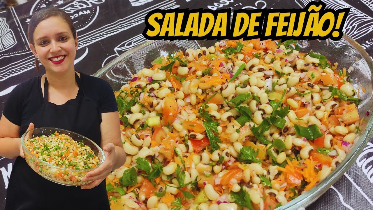 ACOMPANHAMENTO PARA CHURRASCO SIMPLES E BARATO: SALADA DE FEIJÃO FRADINHO