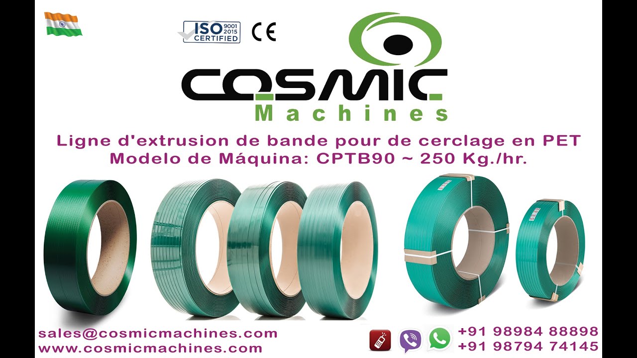 Ligne d'extrusion de bande pour de cerclage en PET