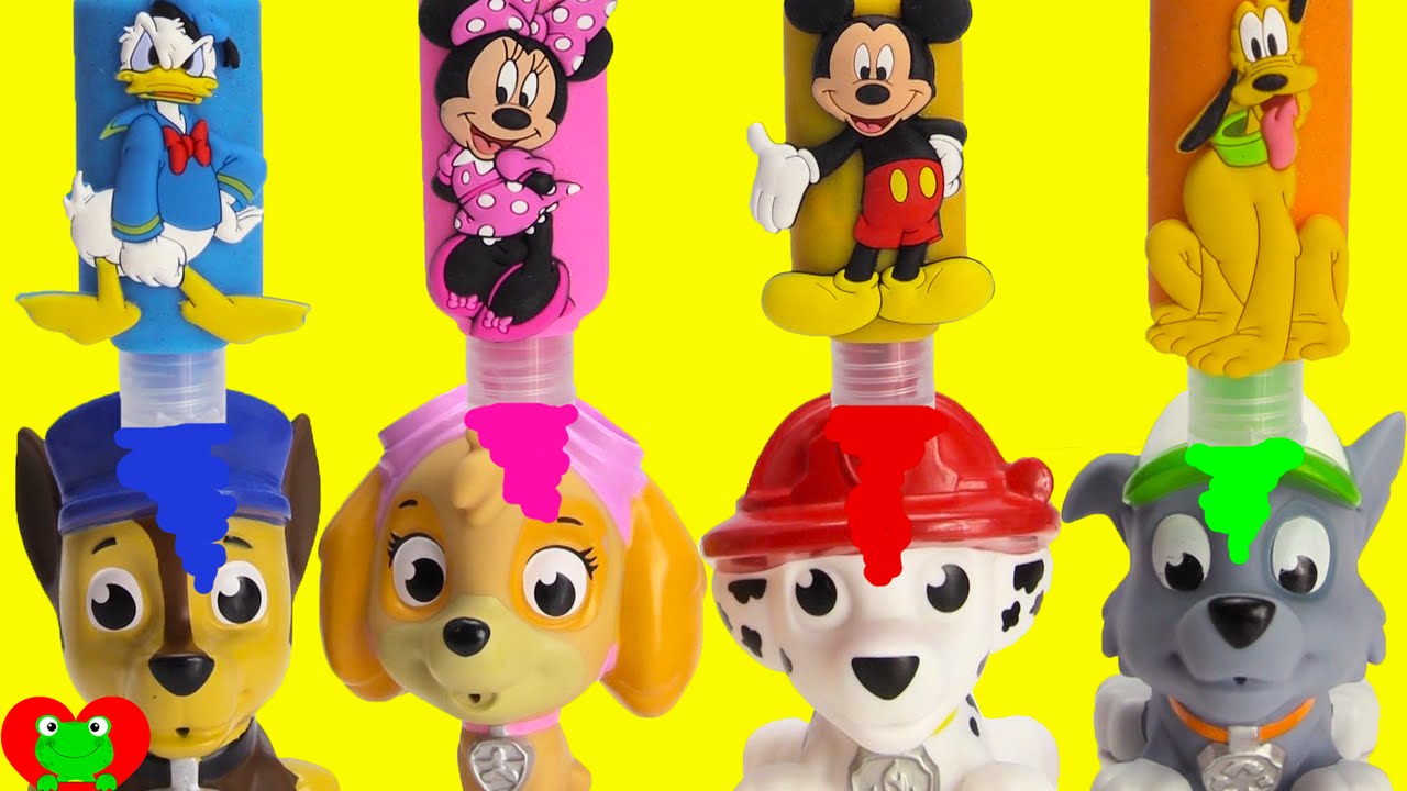 Paw Patrol Bath Time Surprises and Goes to Sleep LEARN Colors