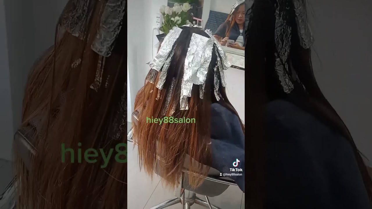 Color highlights plus Brazilian blowout