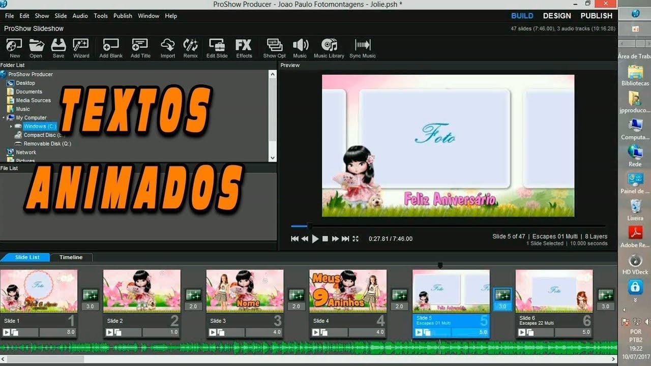 Como Criar Textos Animados em um Projeto no Proshow Producer