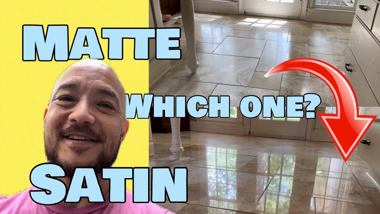 Travertine floor refinishing in Satin AND matte!