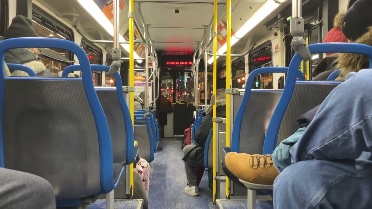 CTA On Board Riding 2007 New Flyer D40LF Bus 1350 on Route 65 Grand to Nordica Full Route