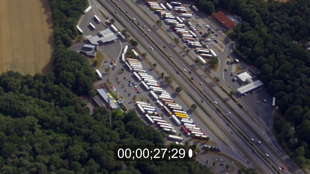 Parkplatz der BAB A3 in Hünxe im Bundesland Nordrhein-Westfalen, Deutschland
