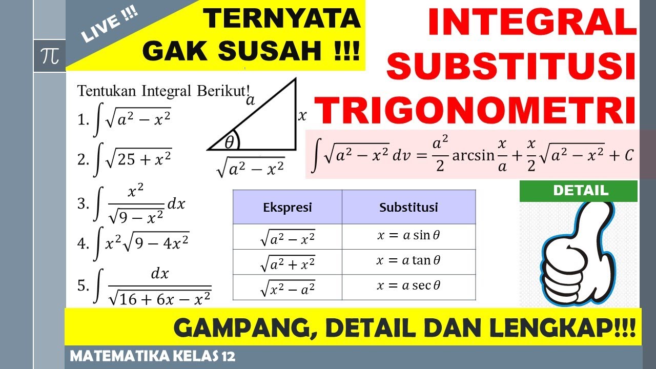 Integral 11: Integral Substitusi Trigonometri - Lengkap dan Detail