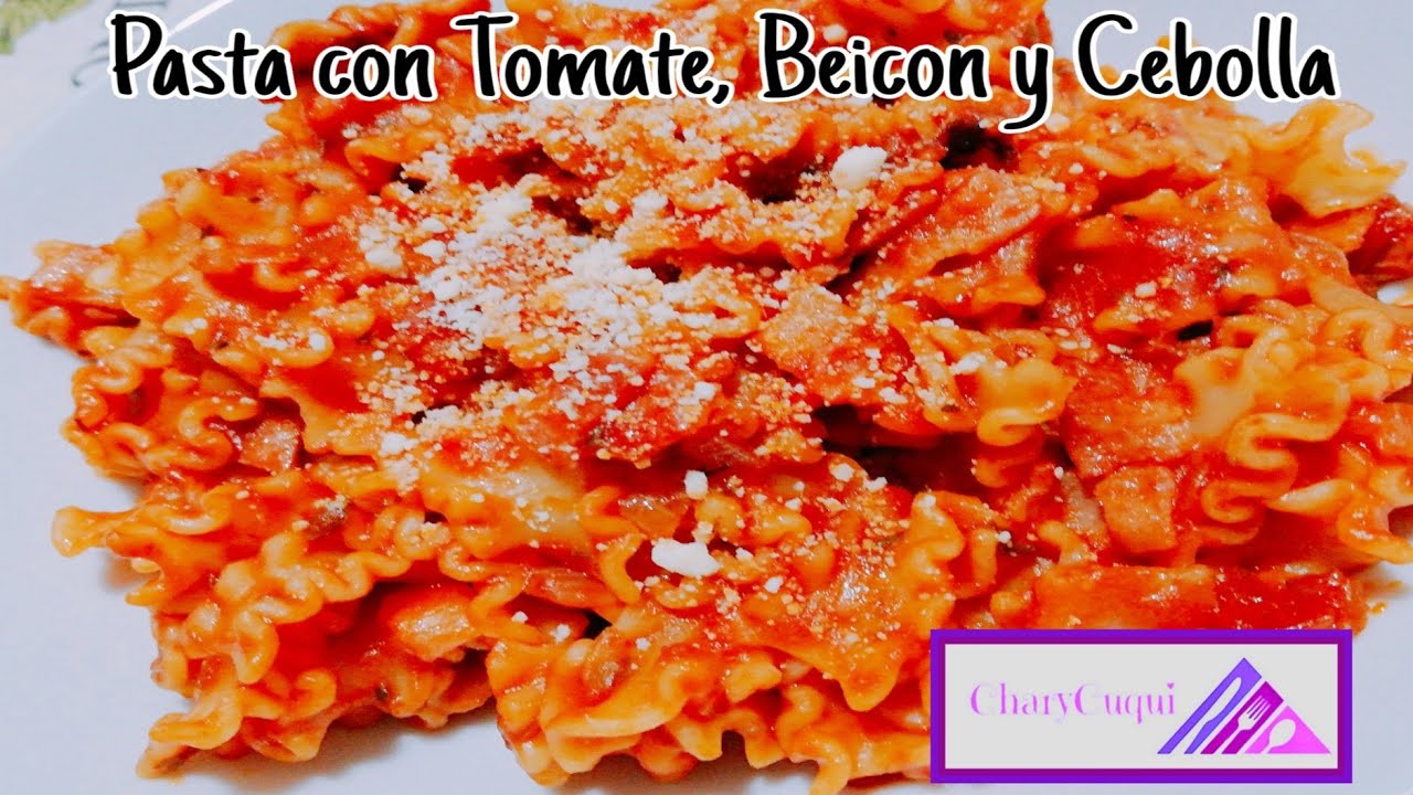 PASTA con Tomate, Beicon y Cebolla 🍝🍅🥓