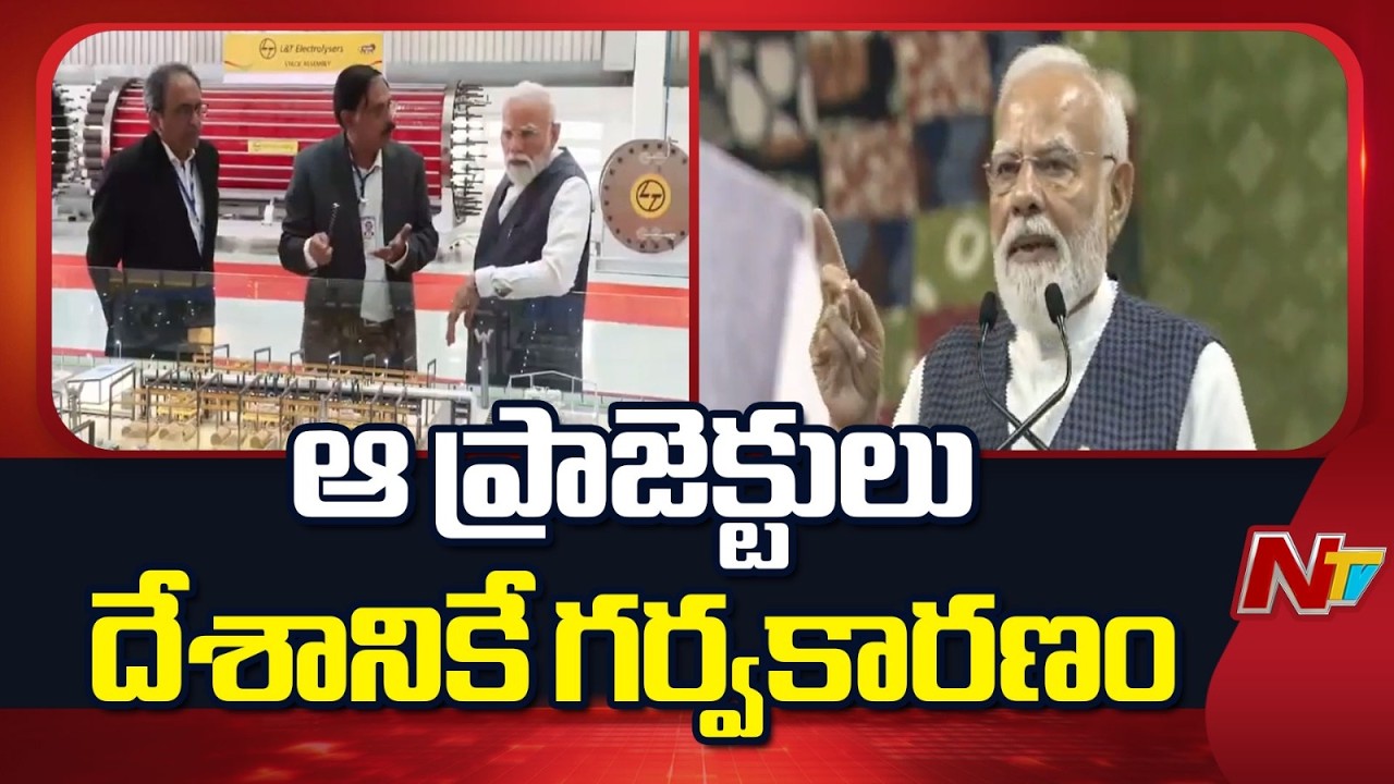 PM Modi lays foundation stone, inaugurates various development works in Surat, Gujarat | NTV Telugu