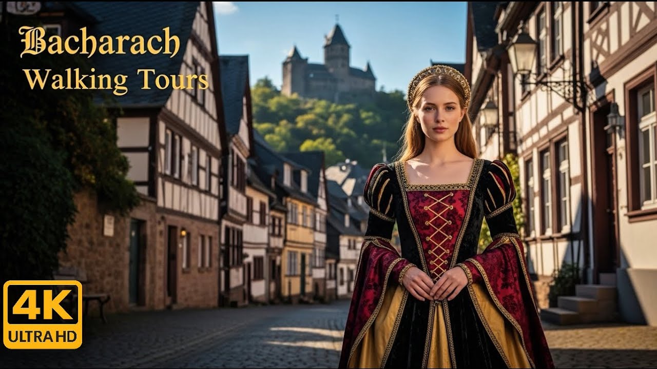 Bacharach Germany Walking Tour in 4K  | Real Life Fairytale Town on the Rhine River