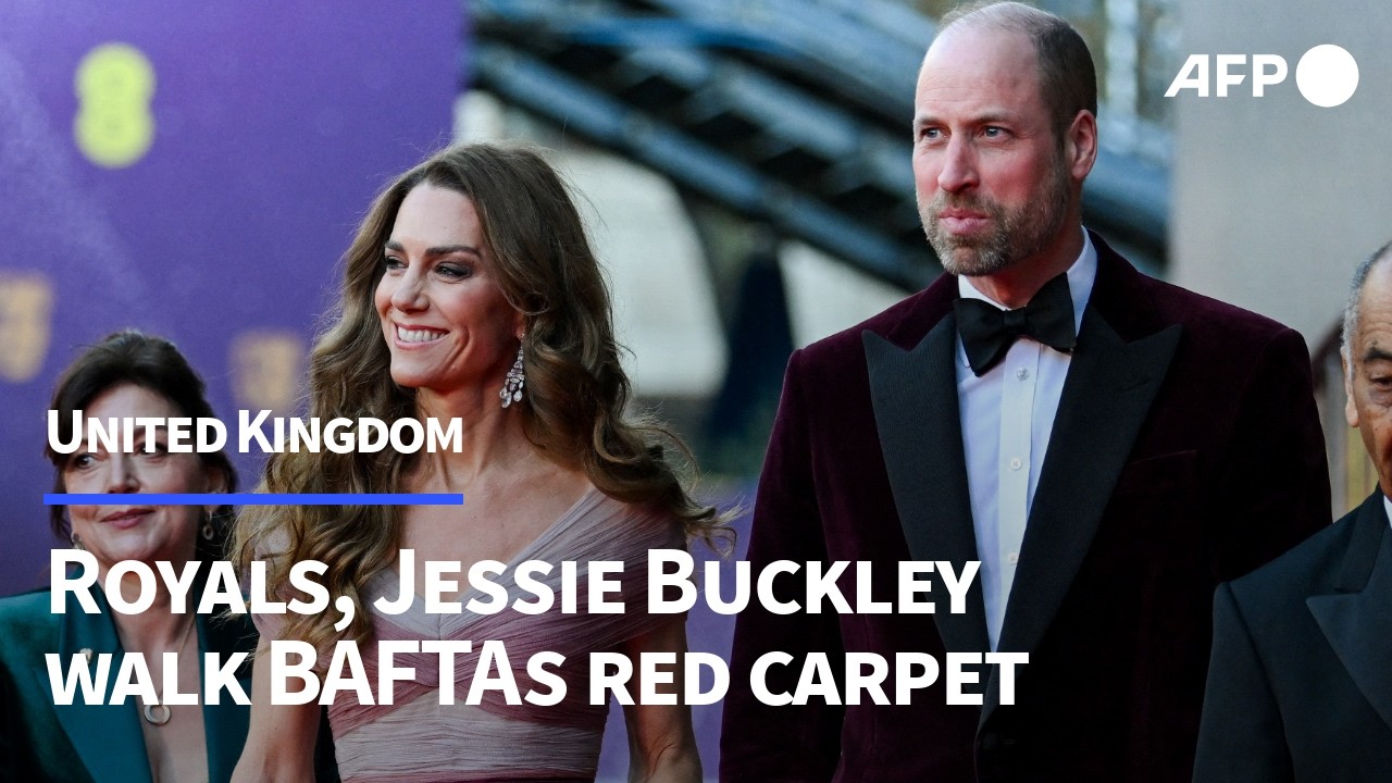 Prince William, Kate Middleton, and actress Jessie Buckley arrive ahead of BAFTAs | AFP