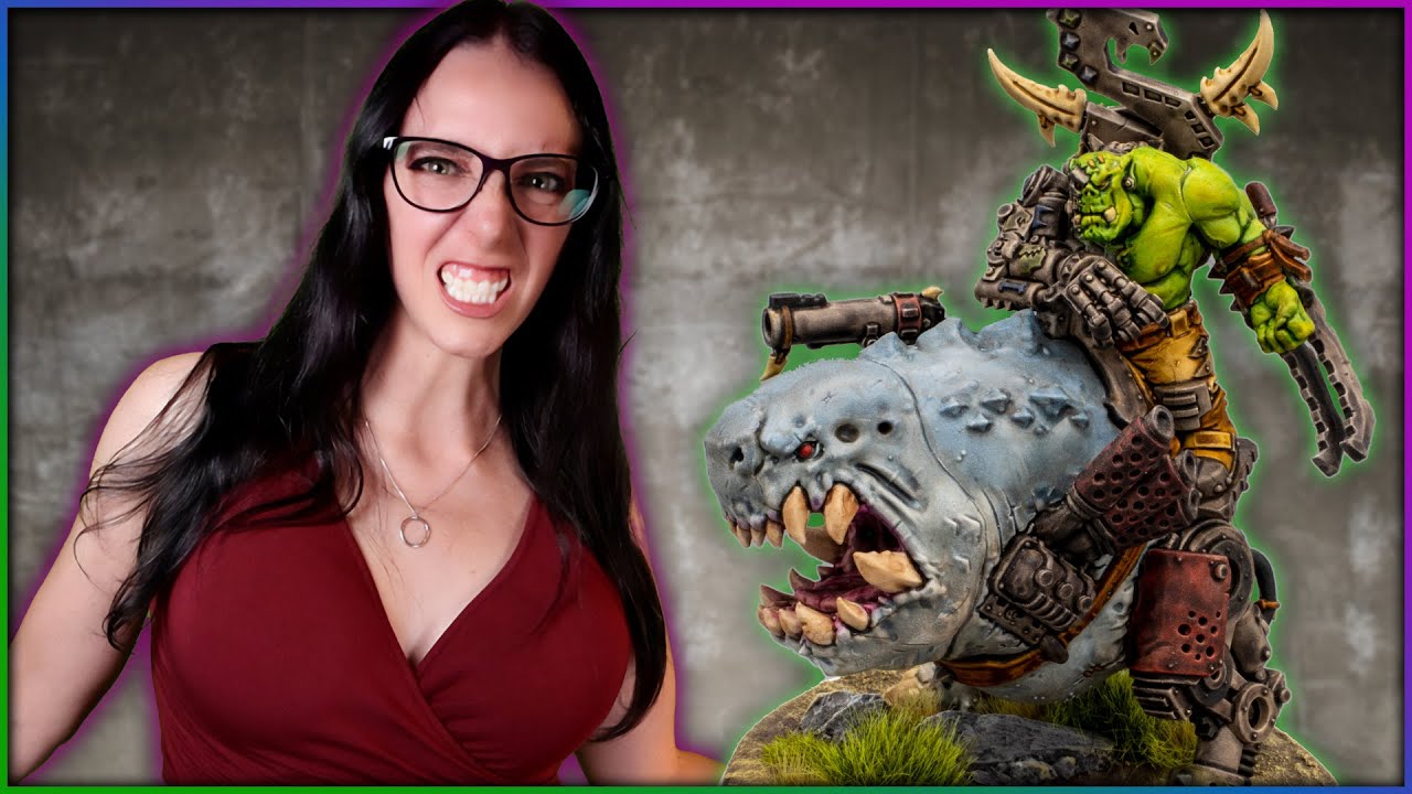 WAAAGH!!! Mozrog Skragbad on White Squig | Warhammer 40k Ork Warboss on Custom Base | Paint Tutorial