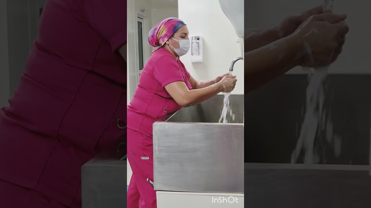 Lavado y quirúrgico y técnica de cerrada de calzado se guantes