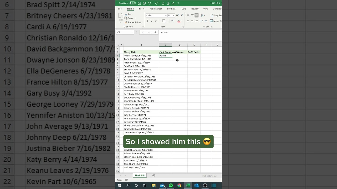Мгновенное заполнение в Excel 🔦 #excel