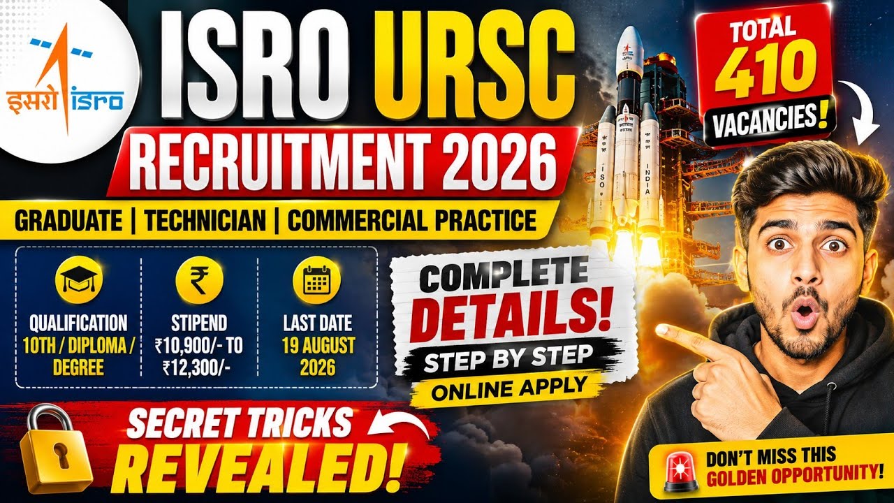 ISRO URSC Apprentice Recruitment 2026 🚀 | 410 Vacancies | Eligibility, Salary & Apply Online