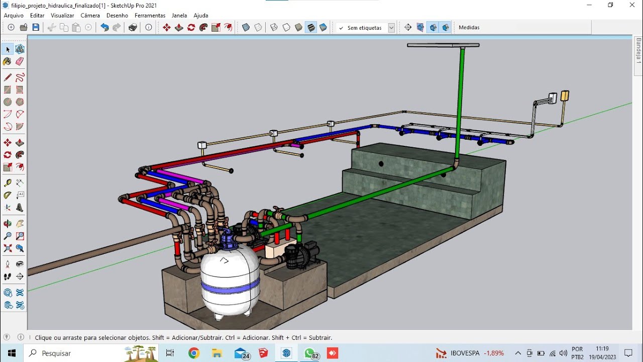 PROJETO HIDRÁULICO COMPLETO PISCINA E CASA DE MÁQUINA , EP.1172