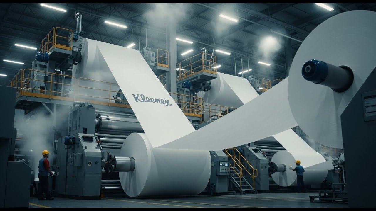 How Kleenex Tissues Are Made 🧻  Inside the Tissue Paper Factory (Full Process)