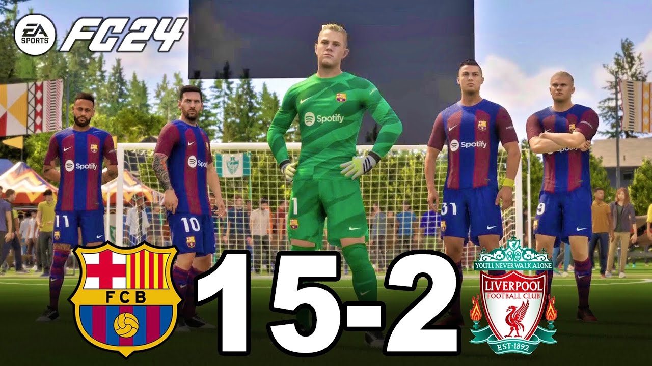 FC 24 VOLTA -  RONALDO , HAALAND , MESSI , NEYMAR ALL STARS | BARCELONA VS  LIVERPOOL
