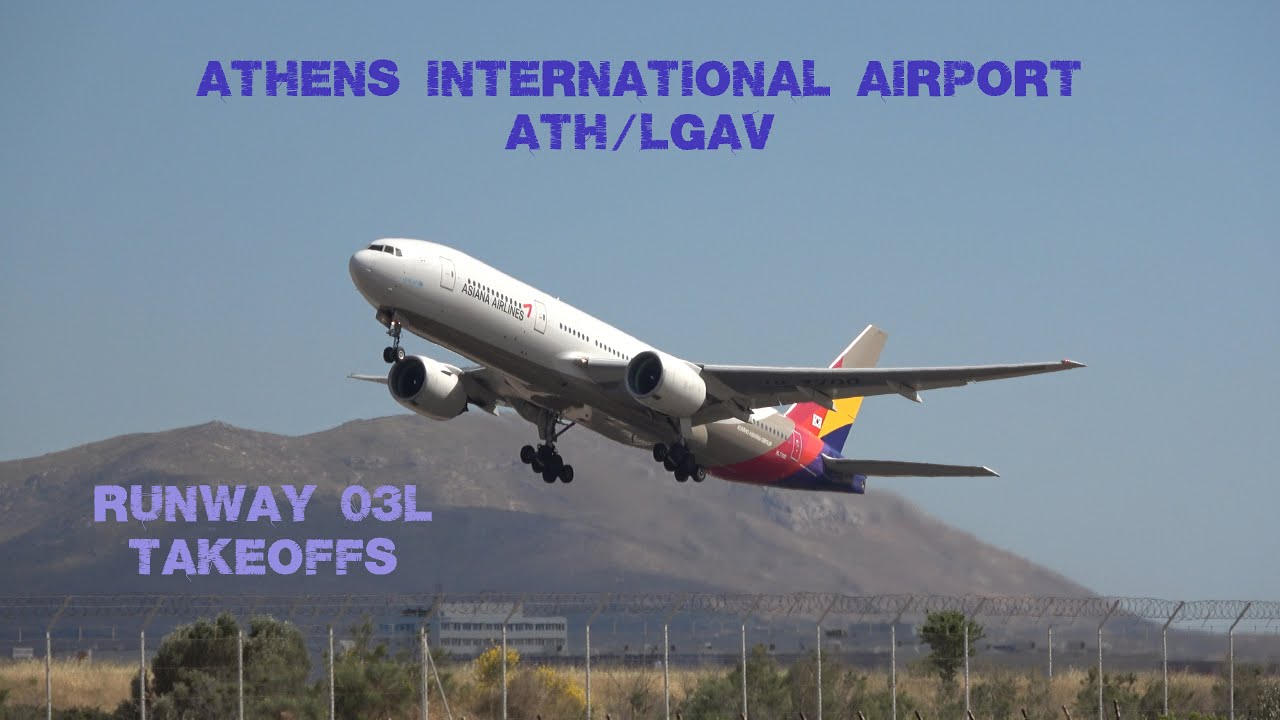 Athens Airport runway 03L afternoon takeoffs 🛫