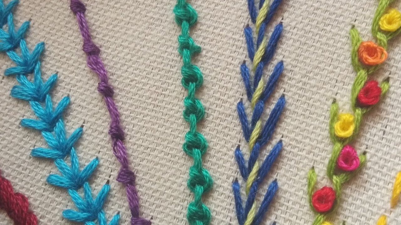 Hand Embroidery Basic Stitches for Beginners Part #2 / Simple Stitches