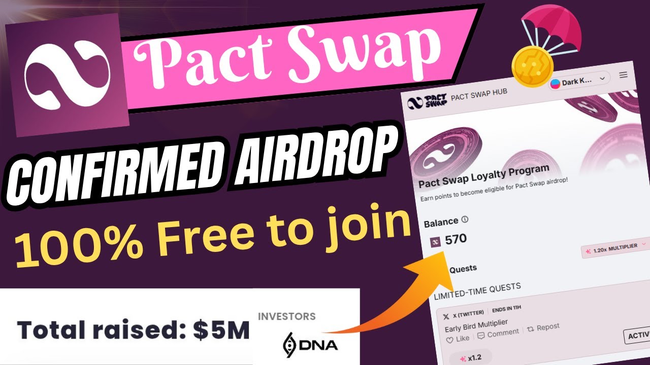 Pact Swap Airdrop Guide | New Crypto Airdrop | Free Crypto Airdrop