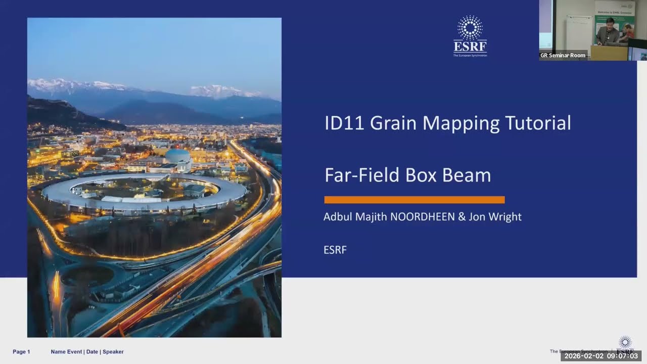 Grain Mapping TUTO 1/7: Box-beam 3DXRD with ImageD11, Jon Wright