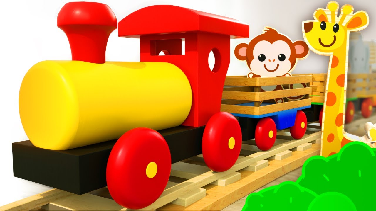 Learn wild Animals on wooden Train for kids | Tino - Toys & Toddlers