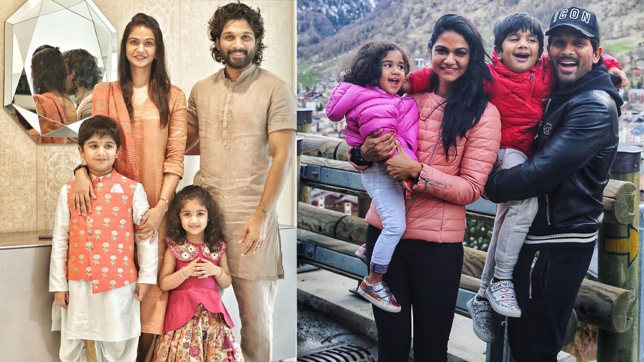 Allu Arjun Cute Family Moments ❤️ Rare Photos with Sneha Reddy, Ayaan & Arha 🥰