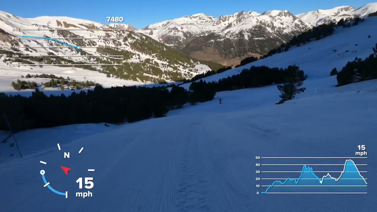 Grandvalira- Esquirol (Blue Run) down to riba escorxada