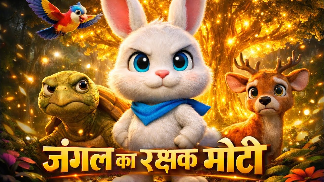 जंगल का रक्षक मोती 🐰 | जादुई पेड़ और बहादुर खरगोश की कहानी |Hindi Moral Story