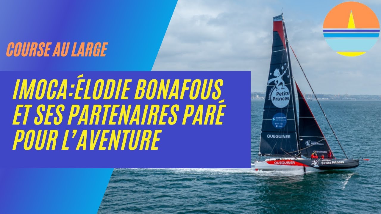 Imoca Groupe Quéguiner et l’Association Petits Princes, skippée par Elodie Bonafous, en navigation