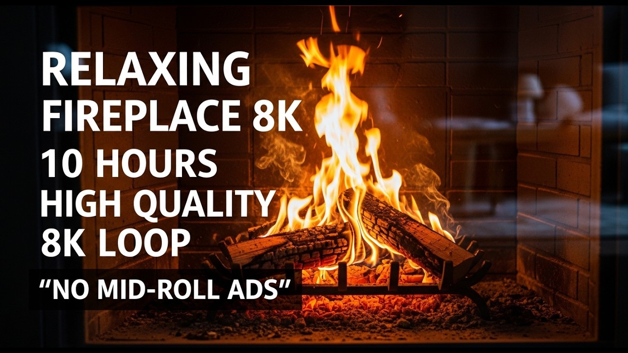 Relaxing Fireplace 8k 10 Hours
