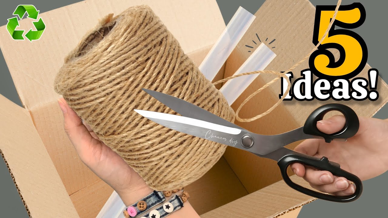 😍♻️ 5 гениальных DIY-идей: преображаем картон и джутовую верёвку в декор и хранение!