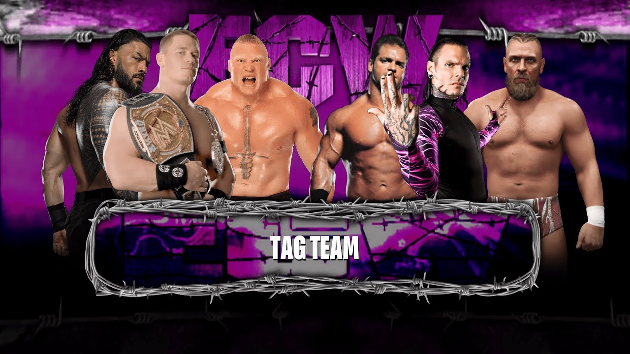 WWE 2K24 Team Roman Reigns, John Cena & Brock Lesnar Vs Team Chris Benoit