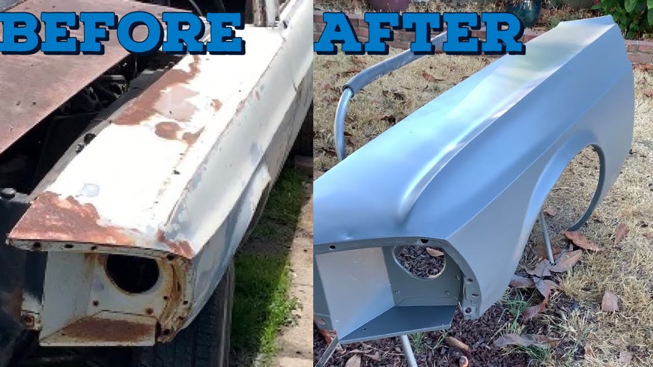 69 mustang fender rust repair using Eastwood’s fast etch rust encapsulator and epoxy primer