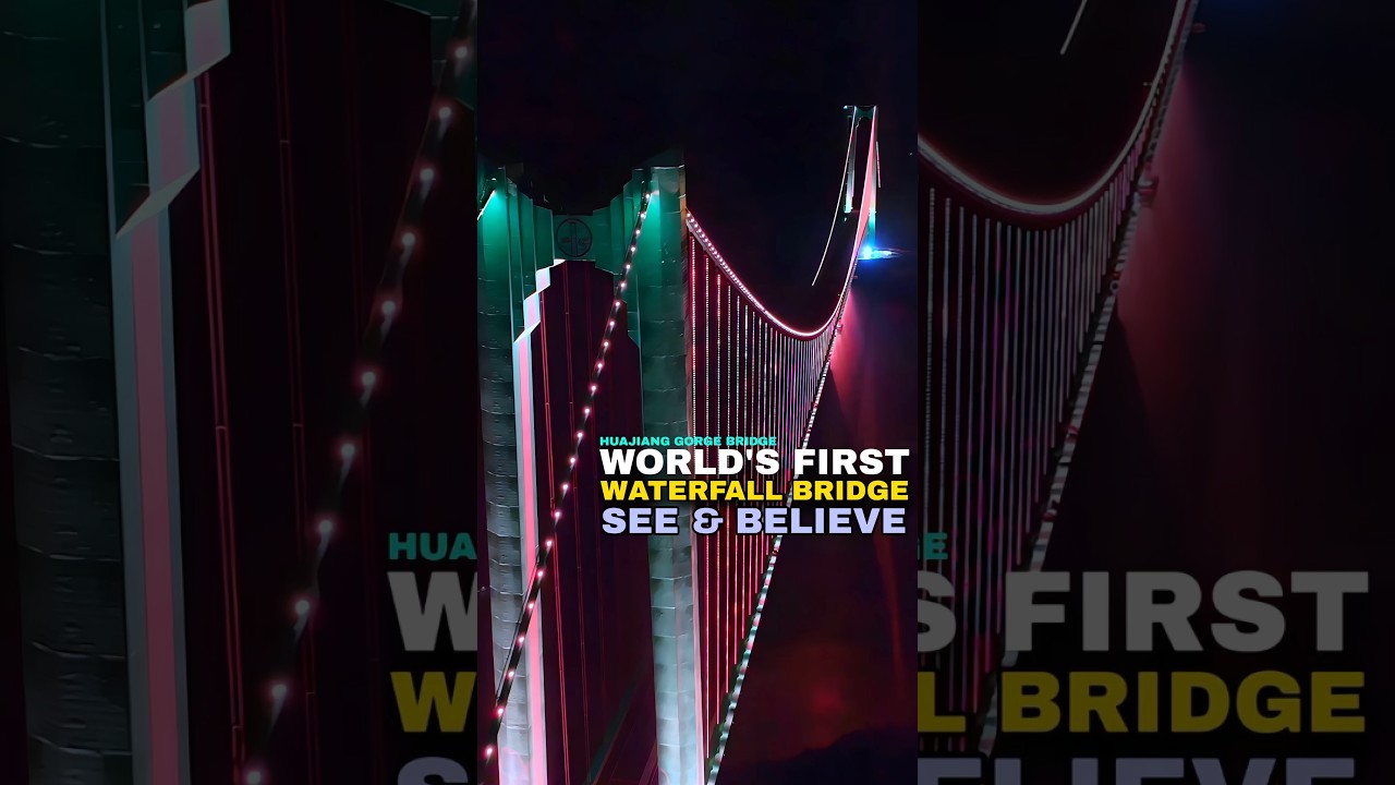 WORLD&rsquo;S TALLEST BRIDGE 🌉 Huajiang Gorge Skywater Light Curtain Show