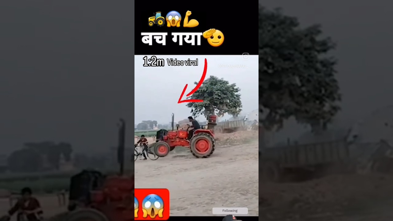 Mahindra tractor ne bhai ko pel diya😱😱 #shorts #mahindra #stunt #bach #automobile #shorts #viral