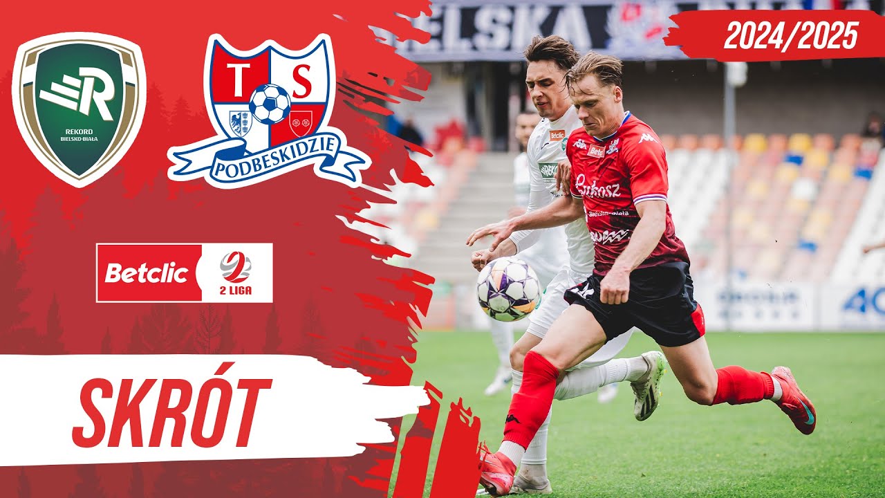 Rekord - PODBESKIDZIE 0-2 SKRÓT MECZU Betclic 2 LIGA | Bramki + najciekawsze akcje