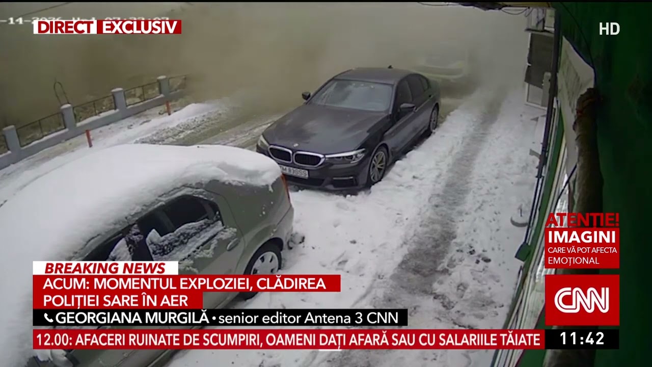 Explozie devastatoare la sediul poliției. Doi angajați răniți