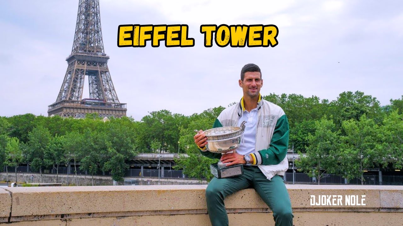 Novak Djokovic Trophy Photo Shoot in front of Eiffel Tower - RG 2023