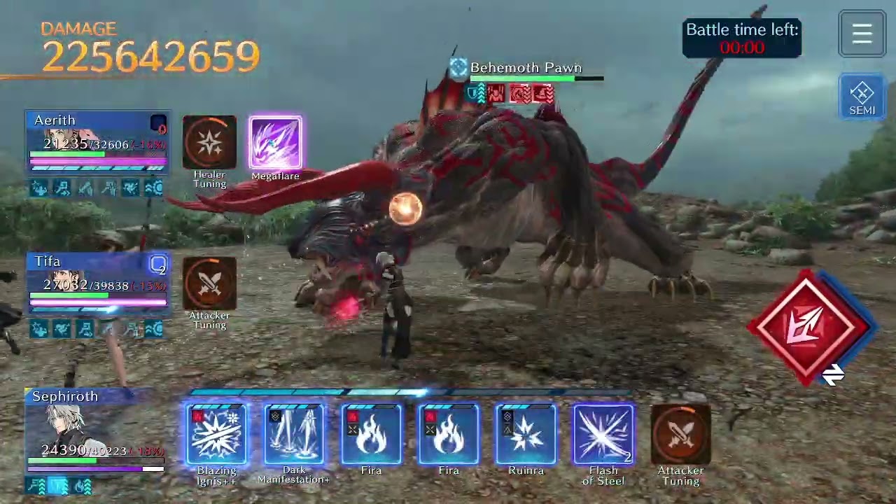 Damage Ranking Behemoth Pawn - 3.02m no OG Seph, no paid Tifa costume [FF7 Ever Crisis]