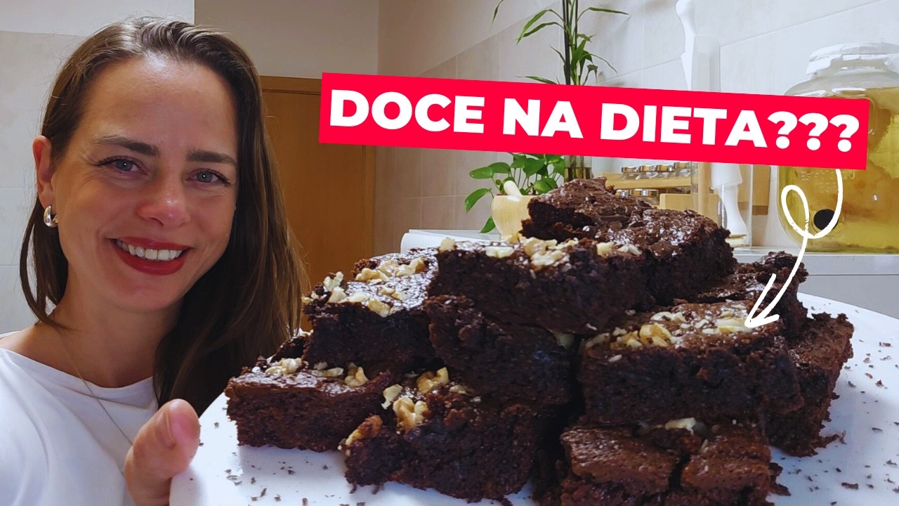 Comi este BROWNIE e não saí da dieta! (Sem farinha de trigo e Sem Leite)