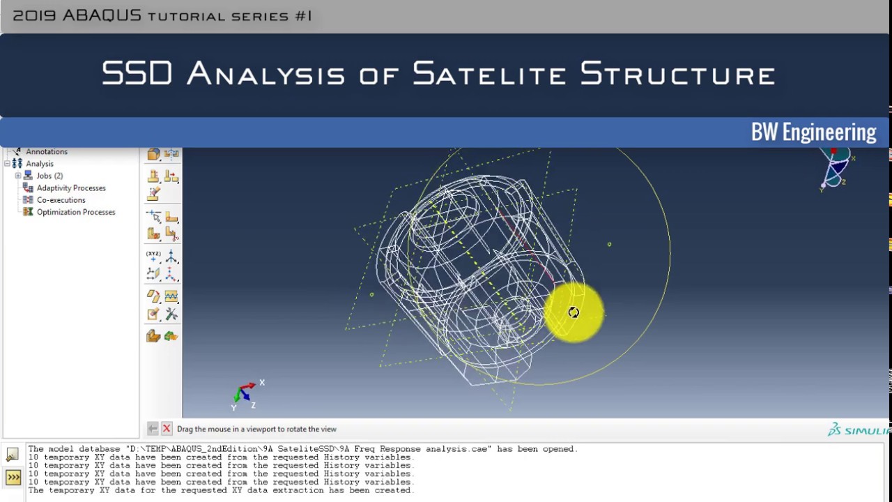 ABAQUS Tutorial | SSD(Steady State Dynamics) analysis of Satellite Structure | BW Engineering 19-1