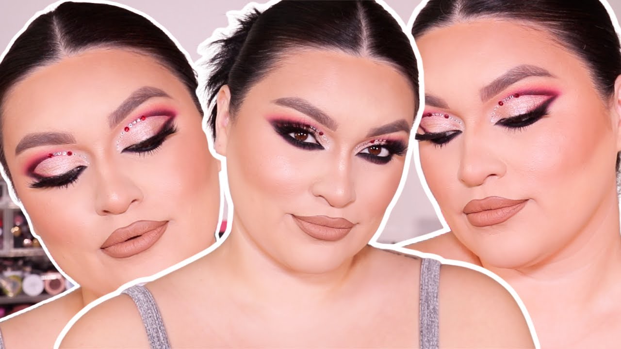 RED EYESHADOW TUTORIAL WITH JEWELS