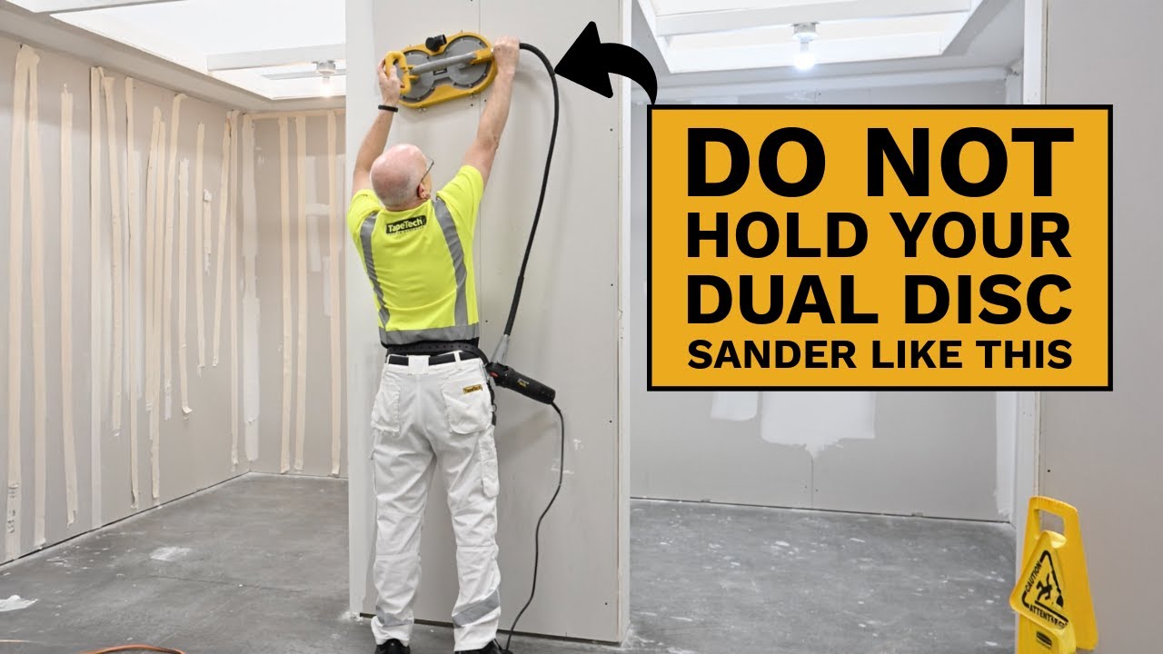 How to Hold the TapeTech Dual Disc Sander (Correct vs Incorrect)