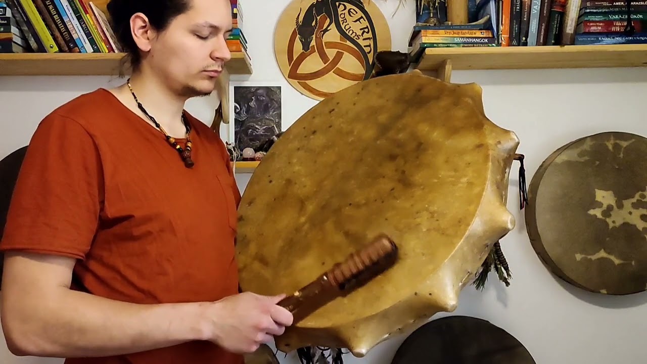 Tree of Life Shaman drum, Dama deer skin (60 cm/24 inch + resonators)