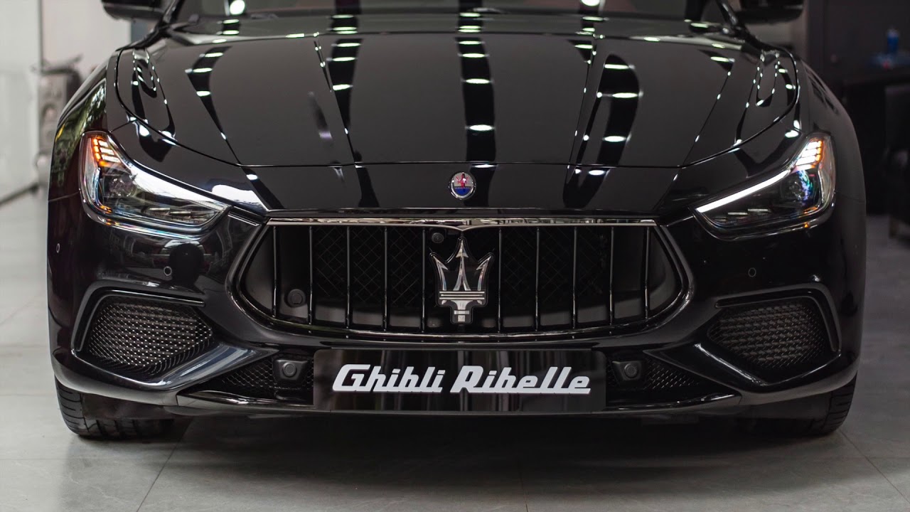 New Maserati Ghibli Ribelle Black Color Exterior, interior Red | Sport Car
