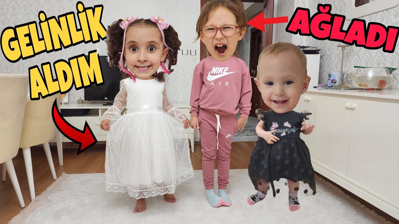 BANU ALYAYA GELİNLİK ALDIM !! BAHAR BANA NİYE ALMADIN DİYE AĞLADI !! 