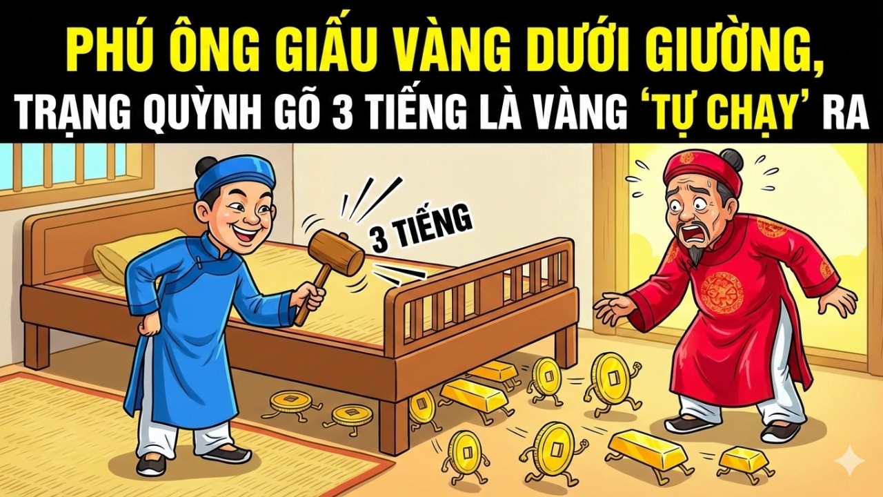 Phú Ông giấu vàng dưới giường, Trạng Quỳnh gõ 3 tiếng là vàng “tự chạy” ra