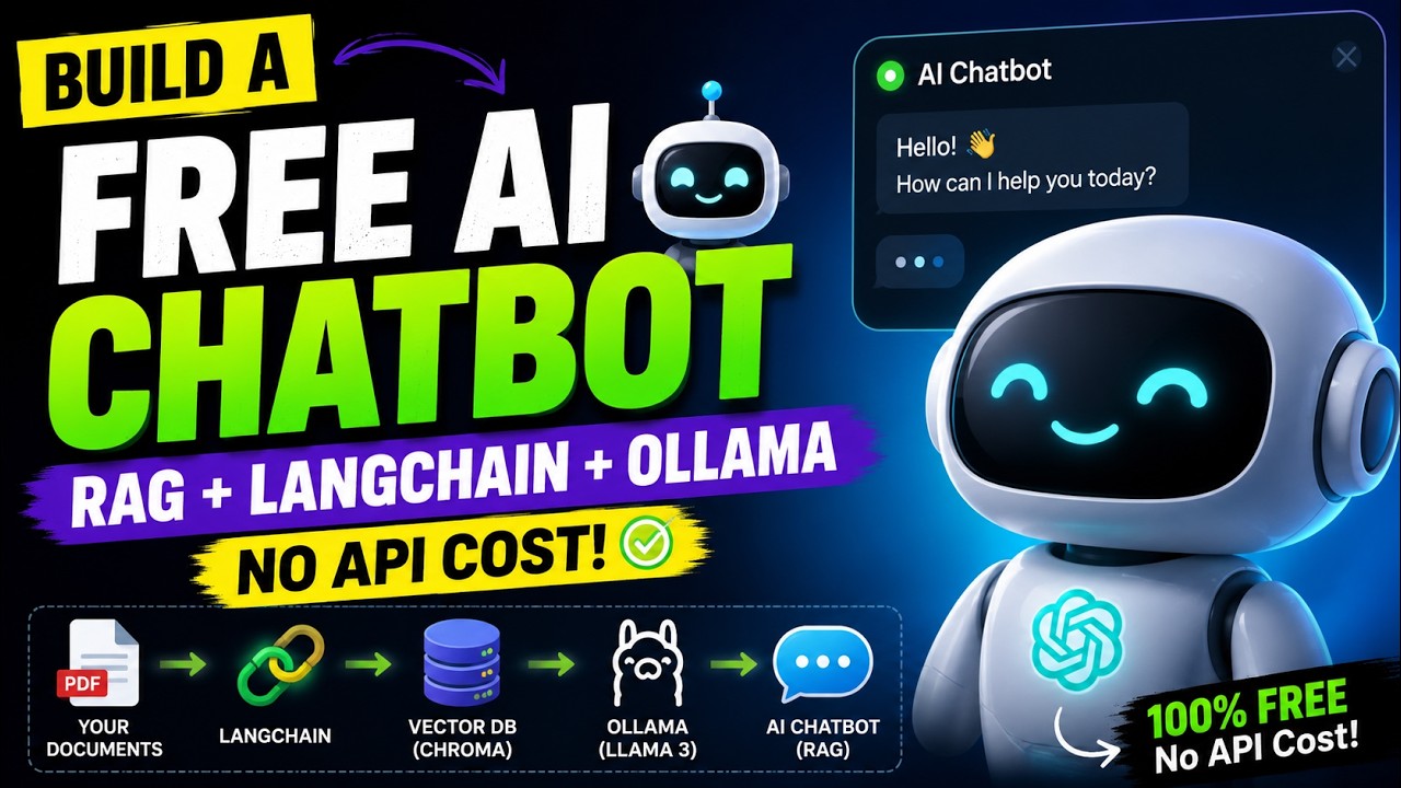 Build a FREE AI Chatbot 🤖 RAG + LangChain + Ollama (No API Cost!)