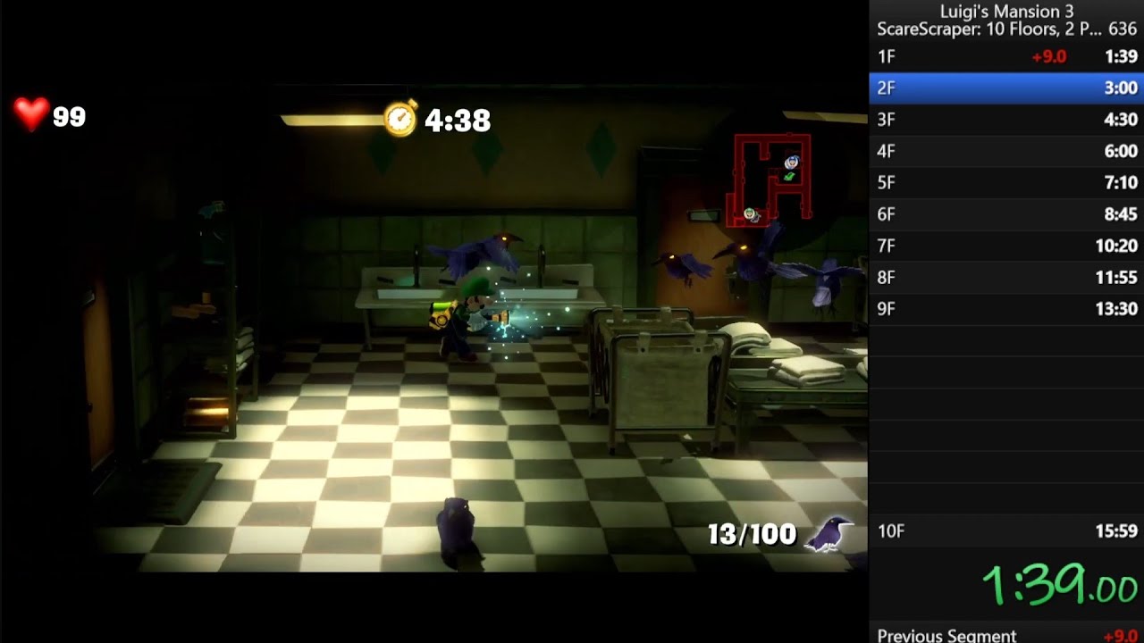 Luigi's Mansion 3 ScareScraper Speedrun: 2 Player RS Crow Mission in 