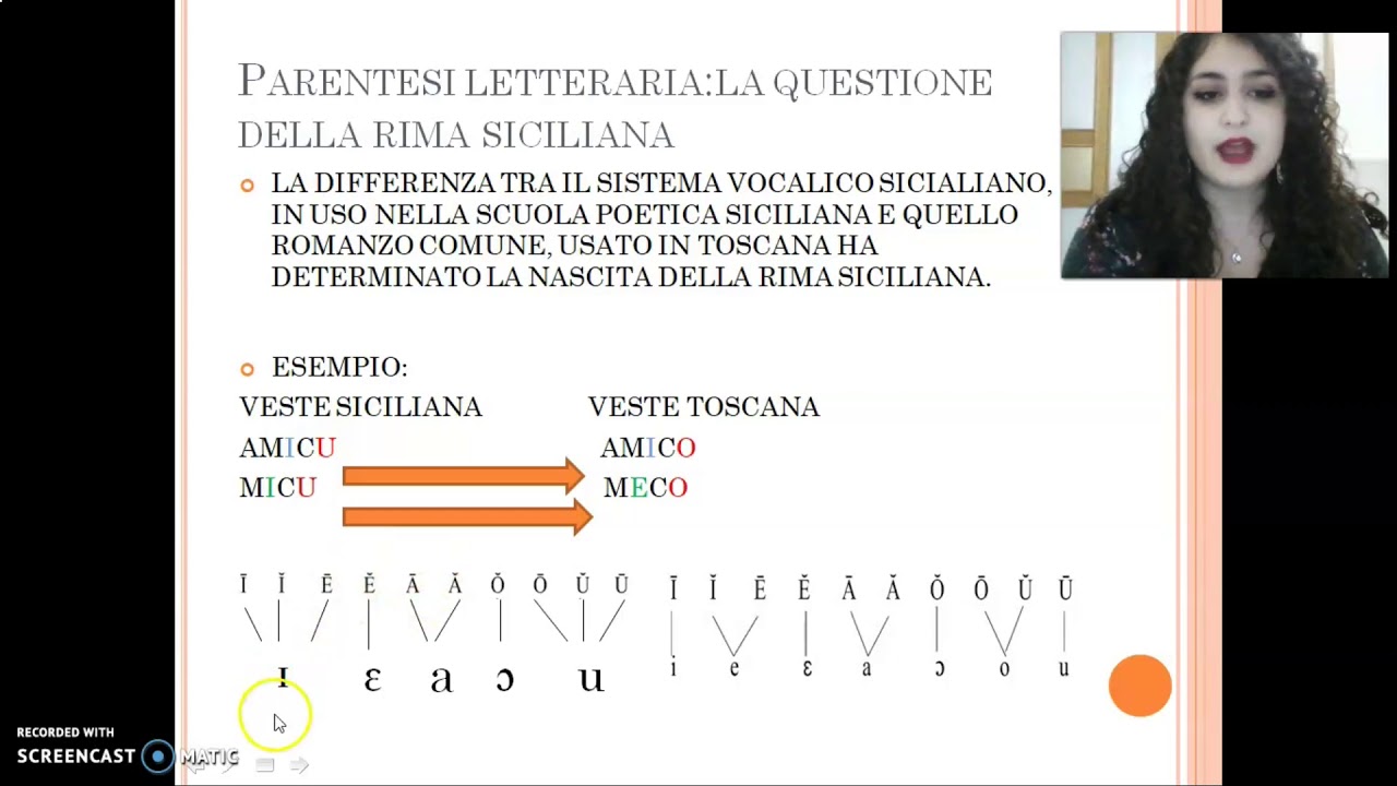 vocalismo Tonico: Il sistema siciliano e la rima siciliana